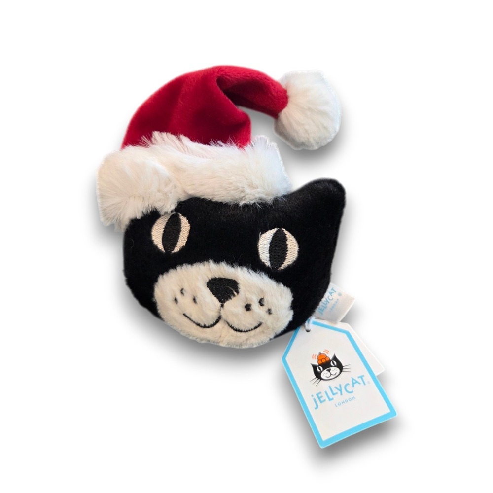 NWT Jellycat Jack Decoration Christmas Ornament Plush Santa Tuxedo Cat 5''